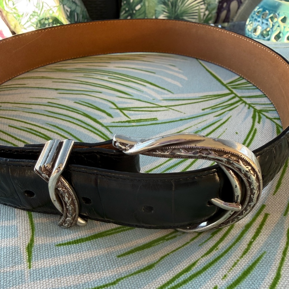 Black Leather Brighton Belt Size Small